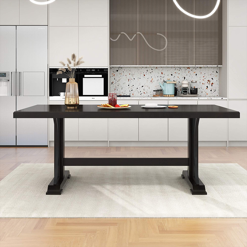 Espresso Wood Rectangular Dining Table