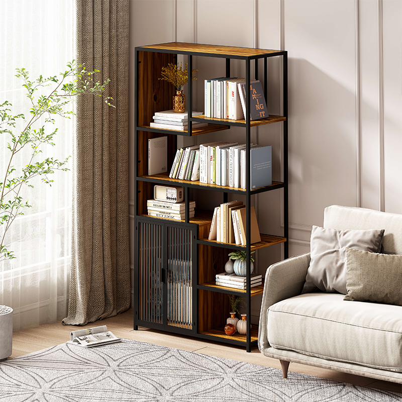 Multipurpose Metal & Wood Storage Bookshelf 