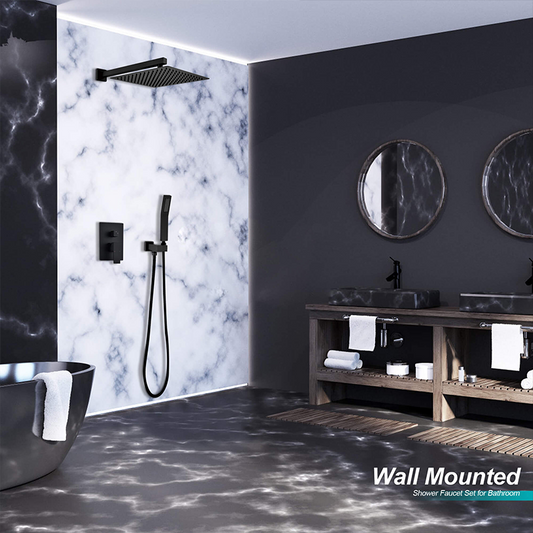 Matte Black Rain Shower Head Systems