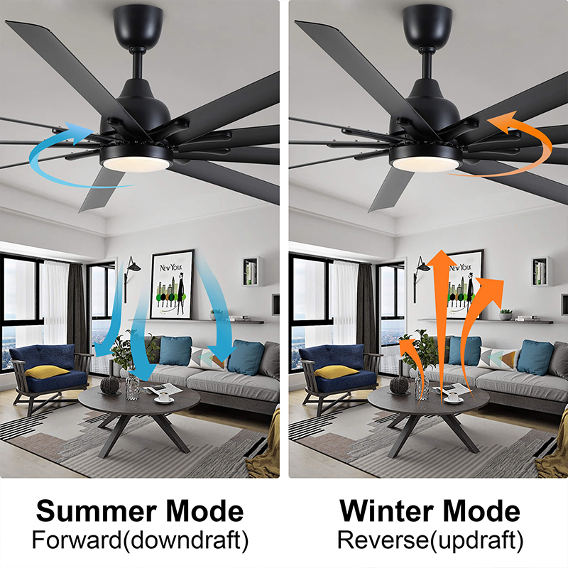 Large Black Aluminum Ceiling Fan