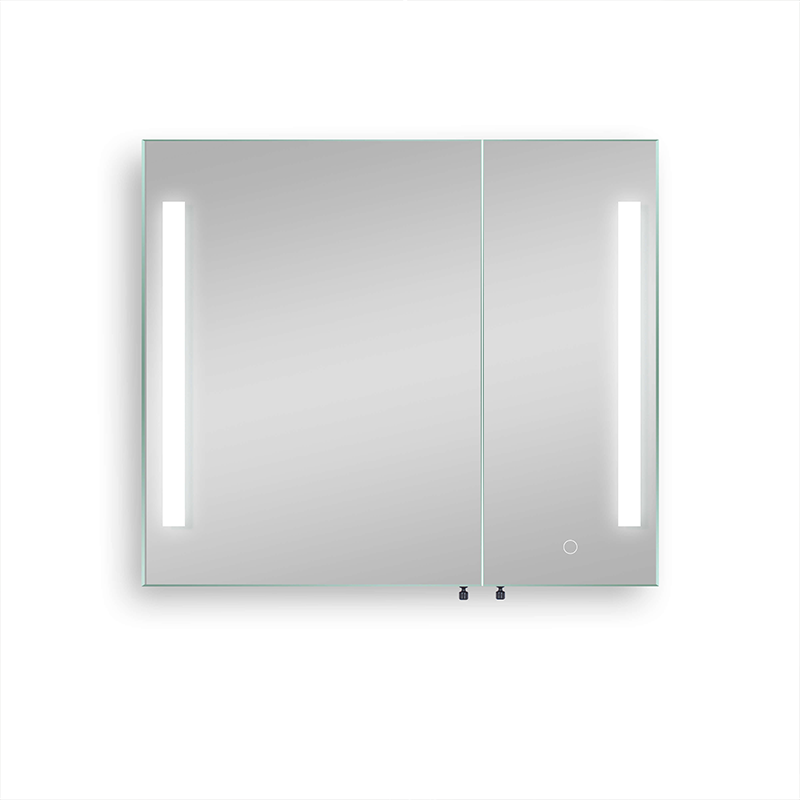 Black Medicine Cabinet Anti-Fog LED Mirror 