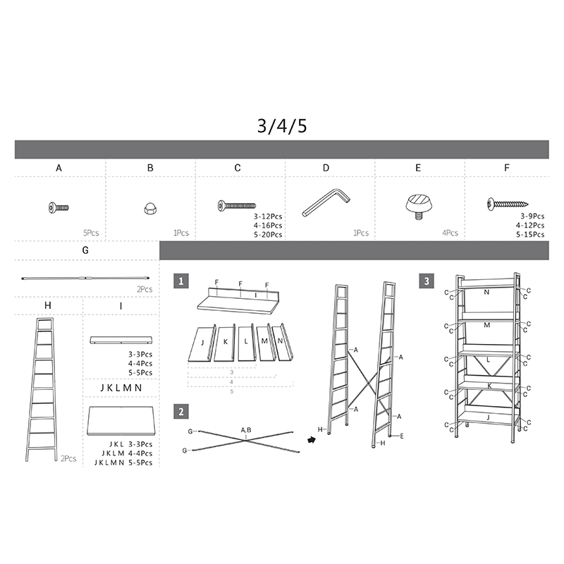 3 Layer Ladder Display Storage Bookshelf