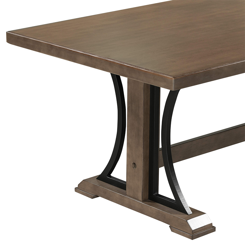 Retro Natural Walnut Dining Table Set