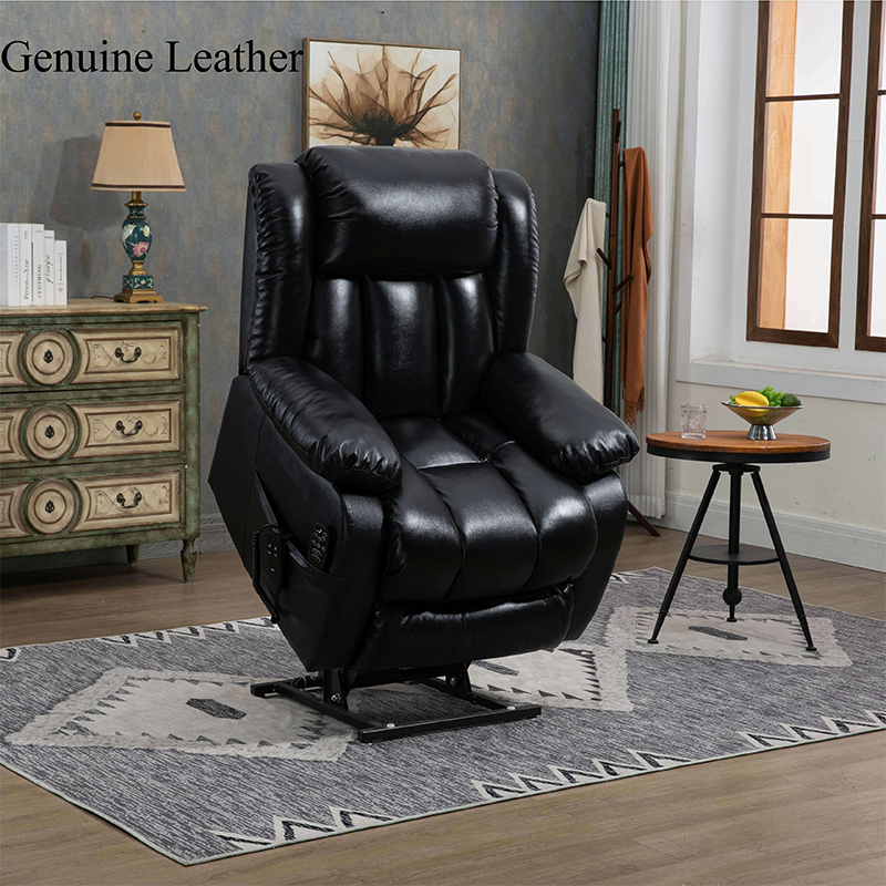 Genuine Leather Power Lift Recliner Chair