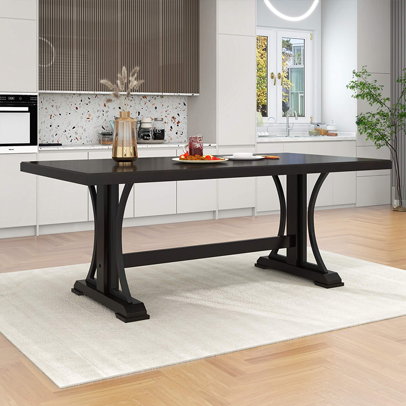 Espresso Wood Rectangular Dining Table