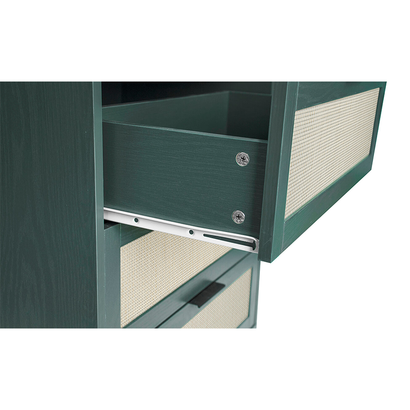 Dark Green Particle Board 3-Drawer Cabinet 