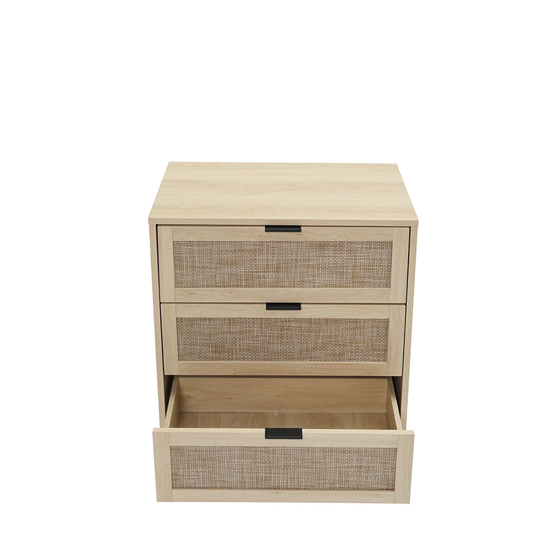 23.6" Natural Particle Board 3-Drawer Cabinet