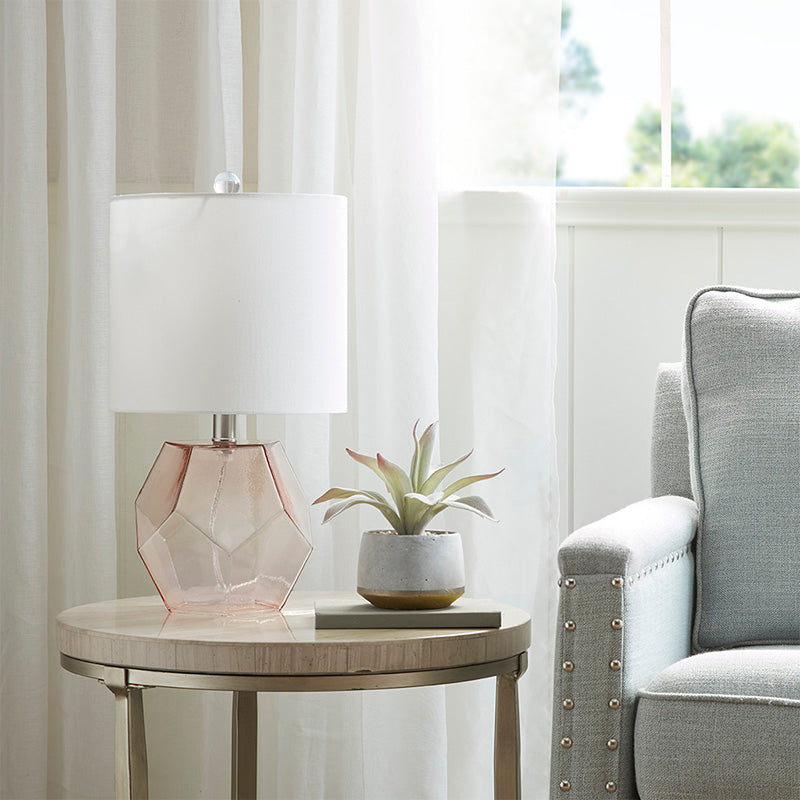 10 Bella Pink Bella Geometric Glass Table Lamp