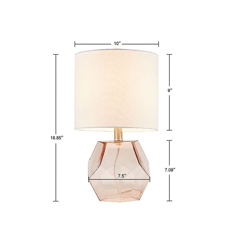 A dimension Image of the 10 Bella Pink Bella Geometric Glass Table Lamp