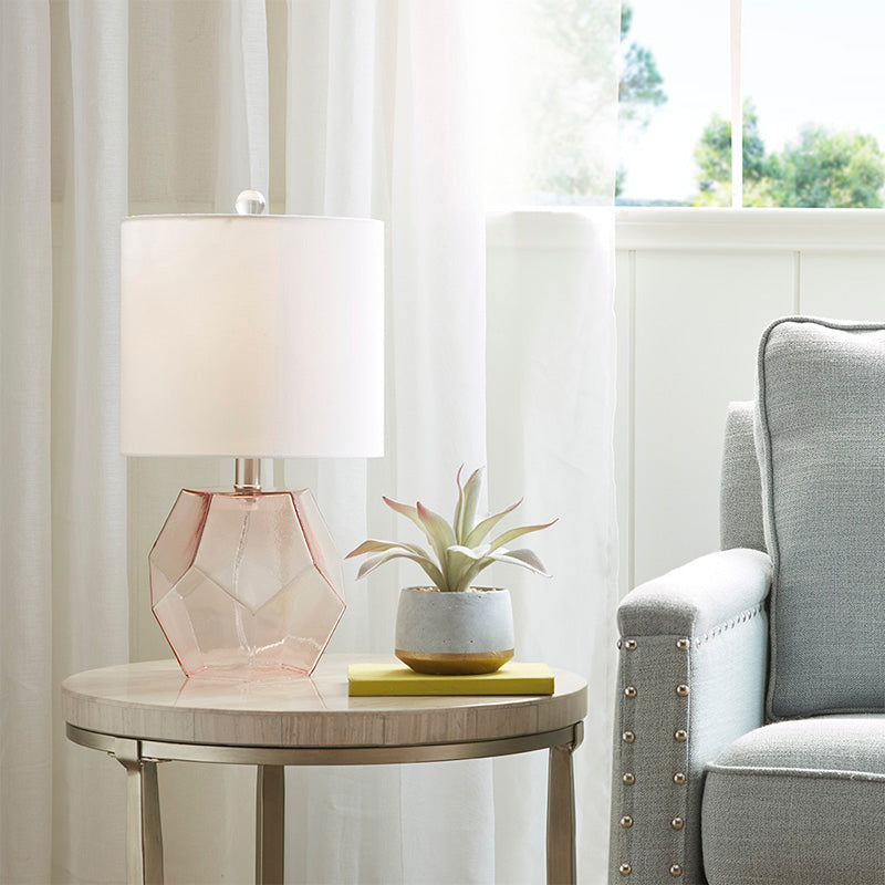 10 Bella Pink Bella Geometric Glass Table Lamp