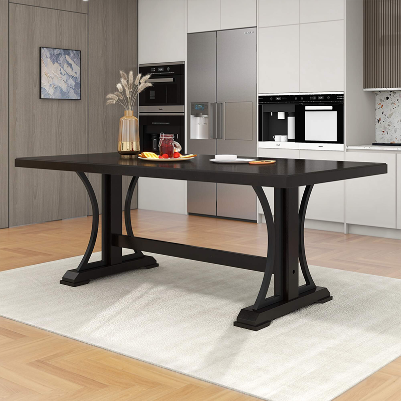 Espresso Wood Rectangular Dining Table