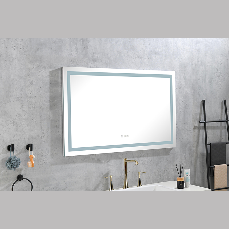 55" White Aluminum LED Bathroom Mirror