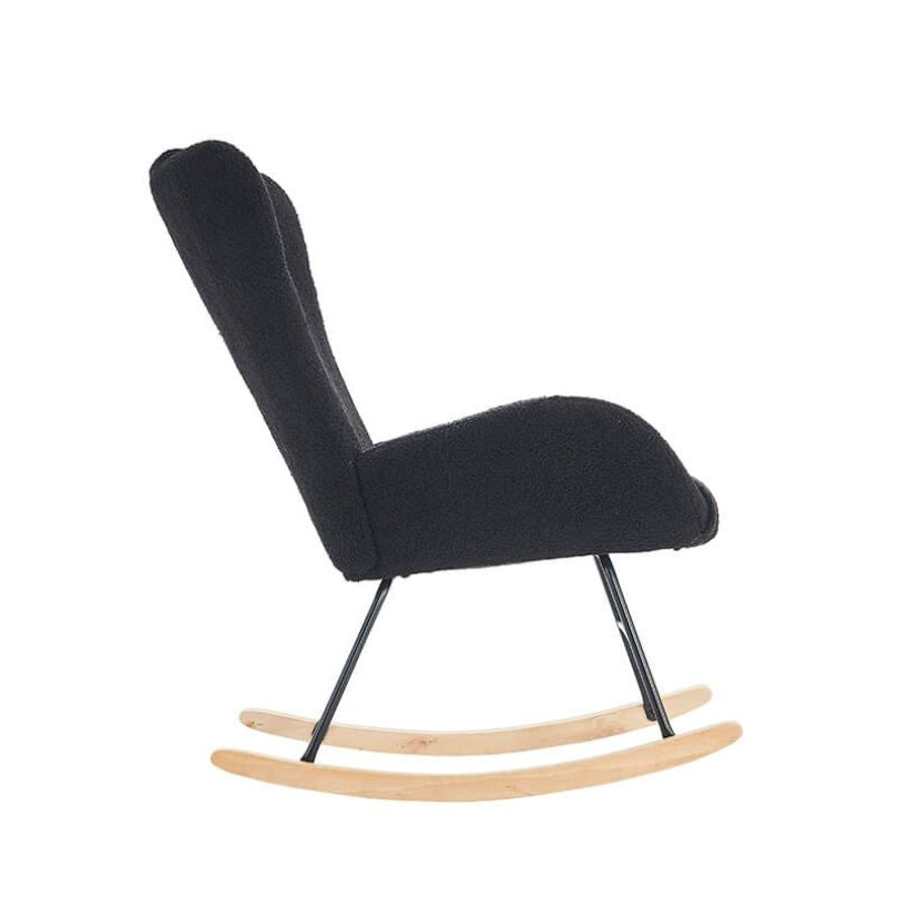 Chair with black teddy fabric