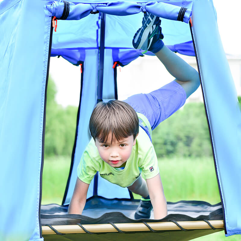 kids climber with canopy and playmat