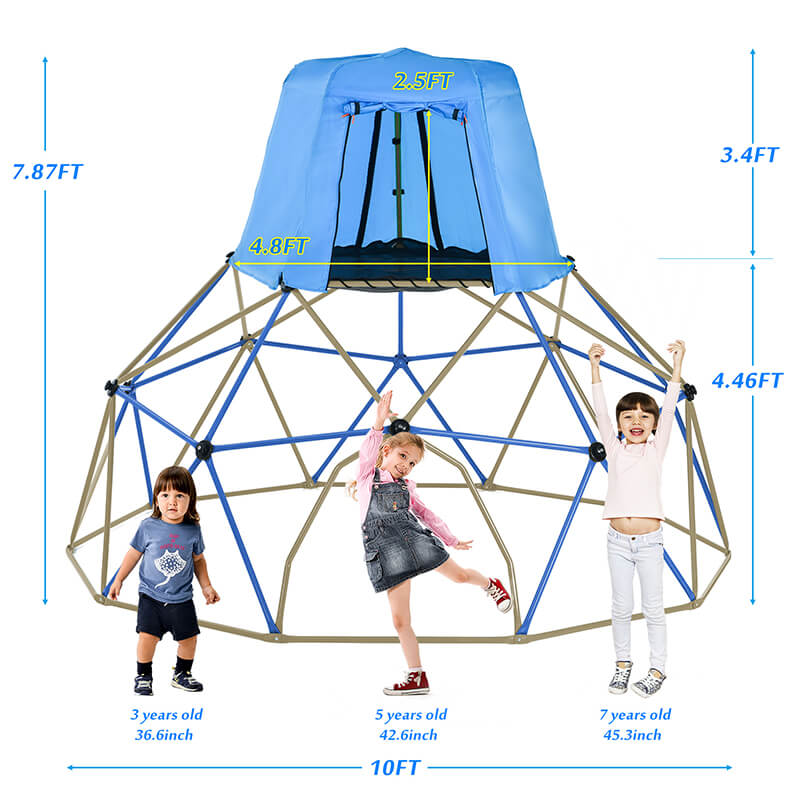 kids climber with canopy and playmat