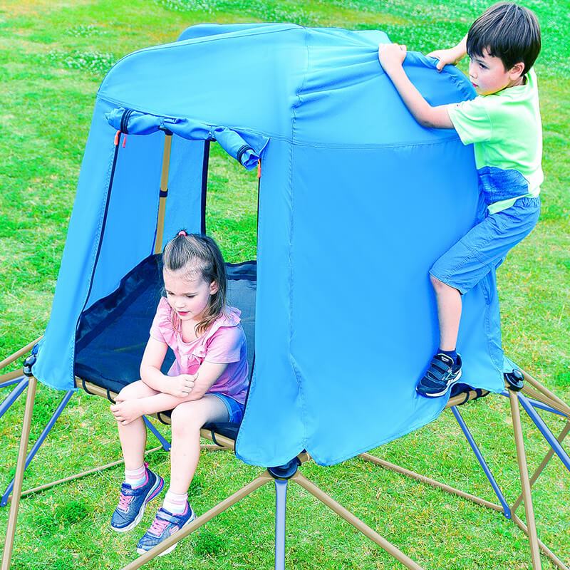 kids climber with canopy and playmat