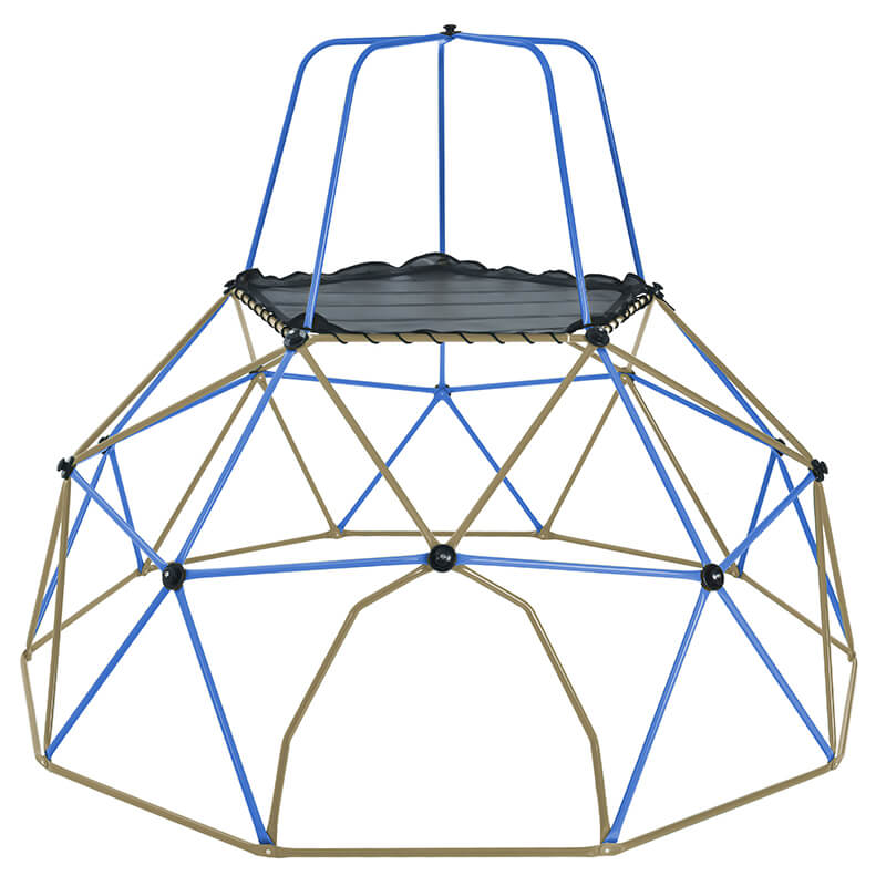 10ft Blue Kids Geometric Climbing Dome with Canopy and Playmat