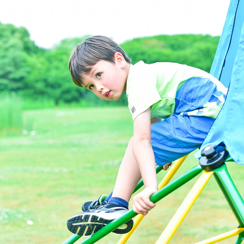 10ft Green Kids Geometric Climbing Dome with Canopy and Playmat