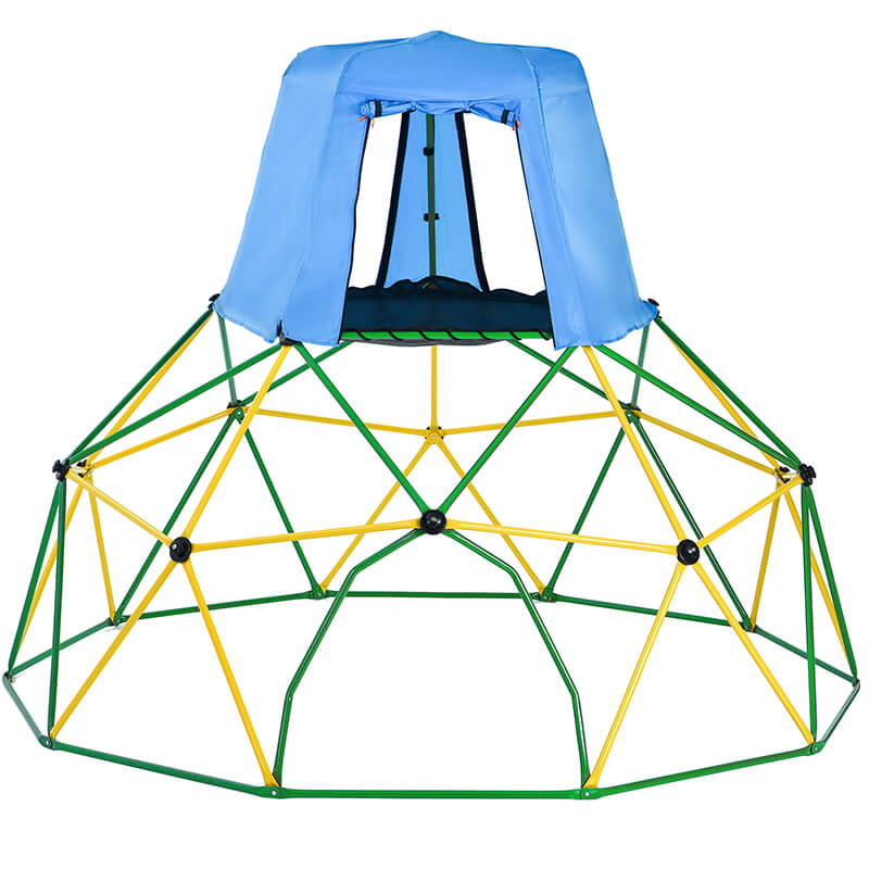 10ft Green Kids Geometric Climbing Dome with Canopy and Playmat