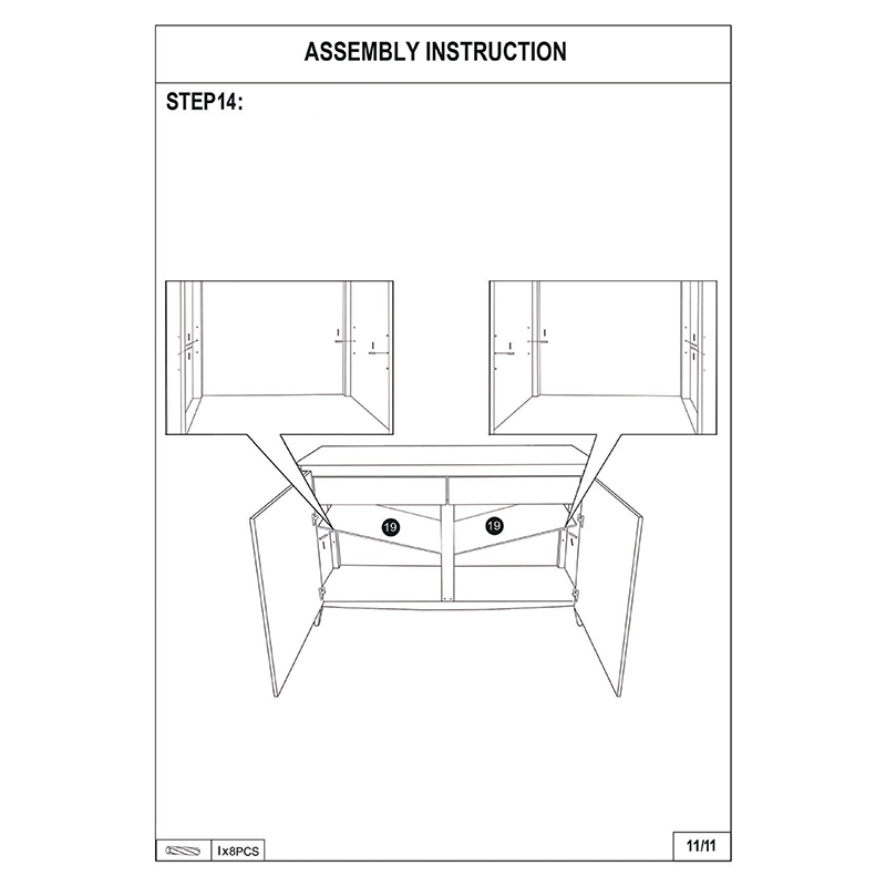 Modern Sideboard Buffet Storage Cabinet