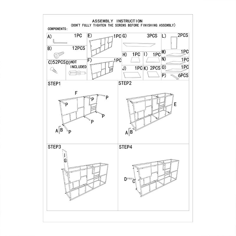 Multipurpose Metal & Wood Storage Bookshelf 