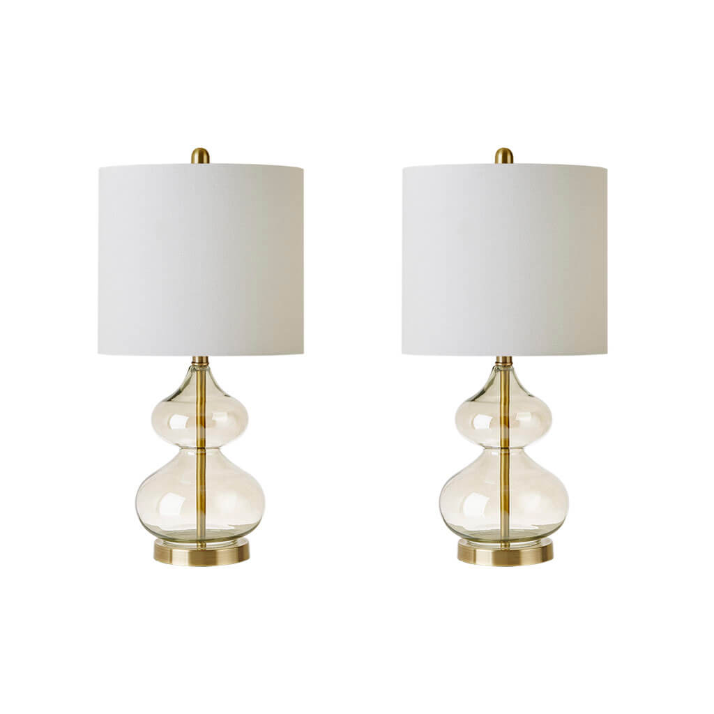 Ellipse Curved Glass Table Lamp in Gold