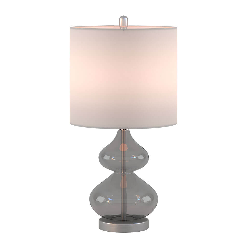 Ellipse Curved Glass Table Lamp in Gray