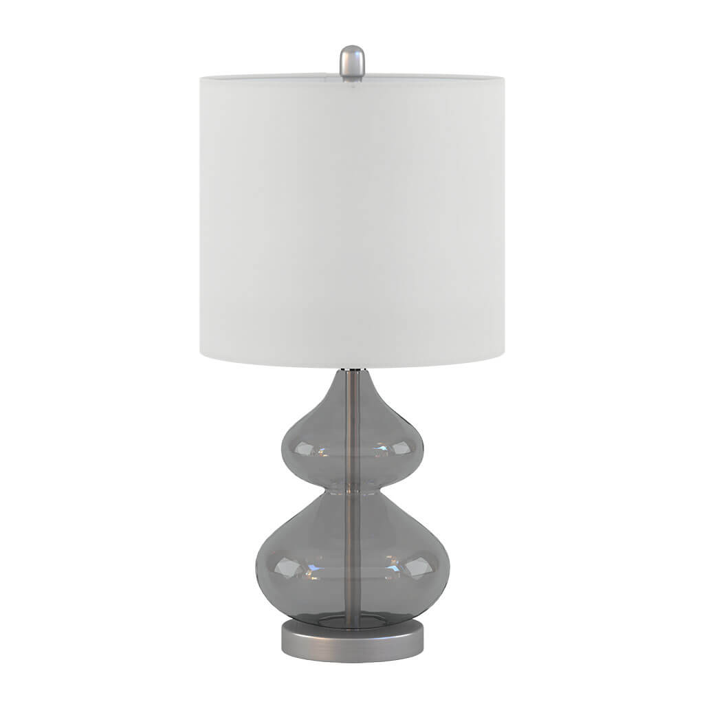 Ellipse Curved Glass Table Lamp in Gray