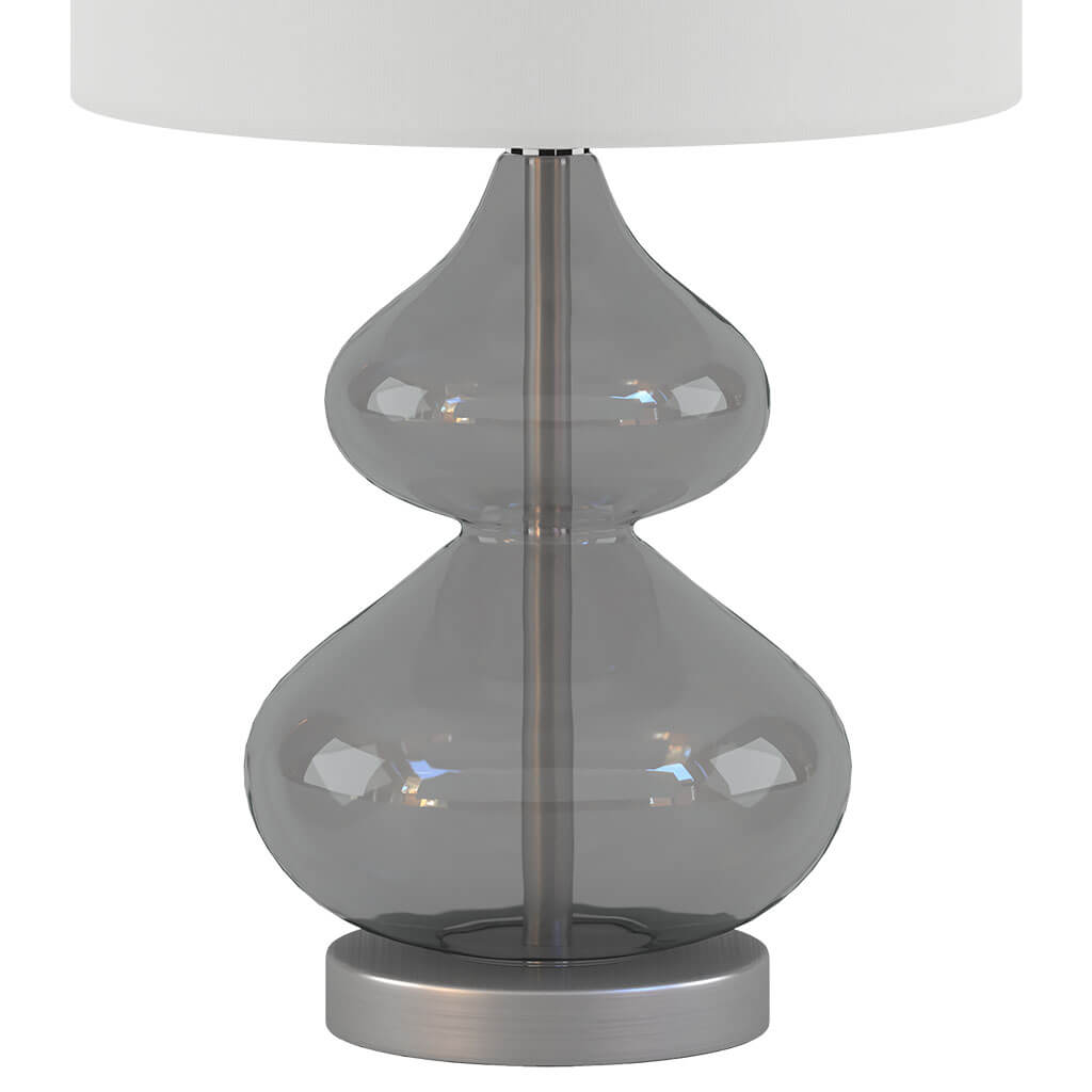 Ellipse Curved Glass Table Lamp in Gray