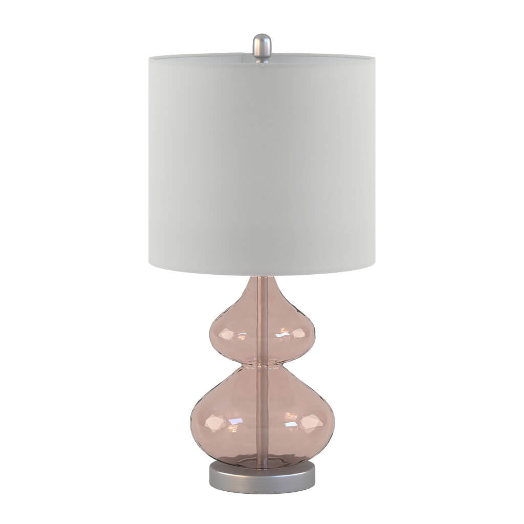 Ellipse Curved Glass Table Lamp in Pink