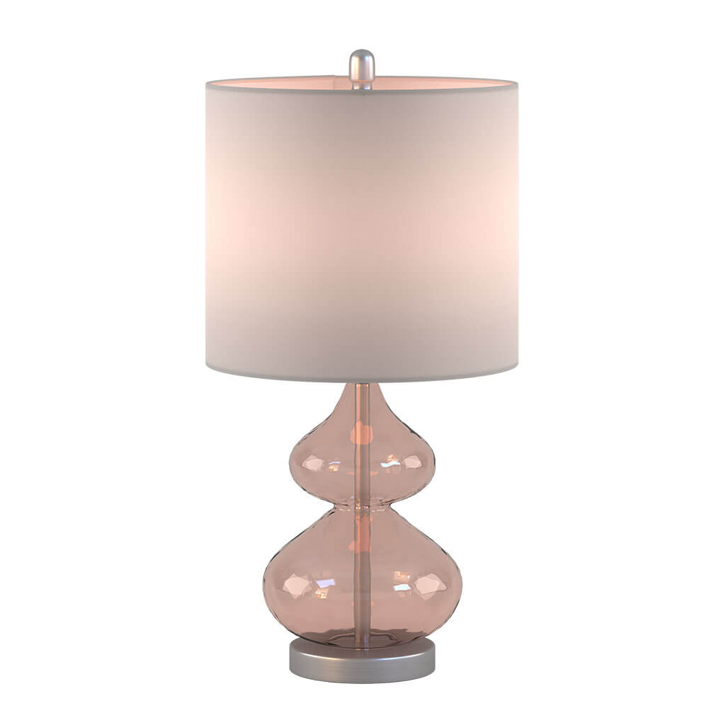 Ellipse Curved Glass Table Lamp in Pink