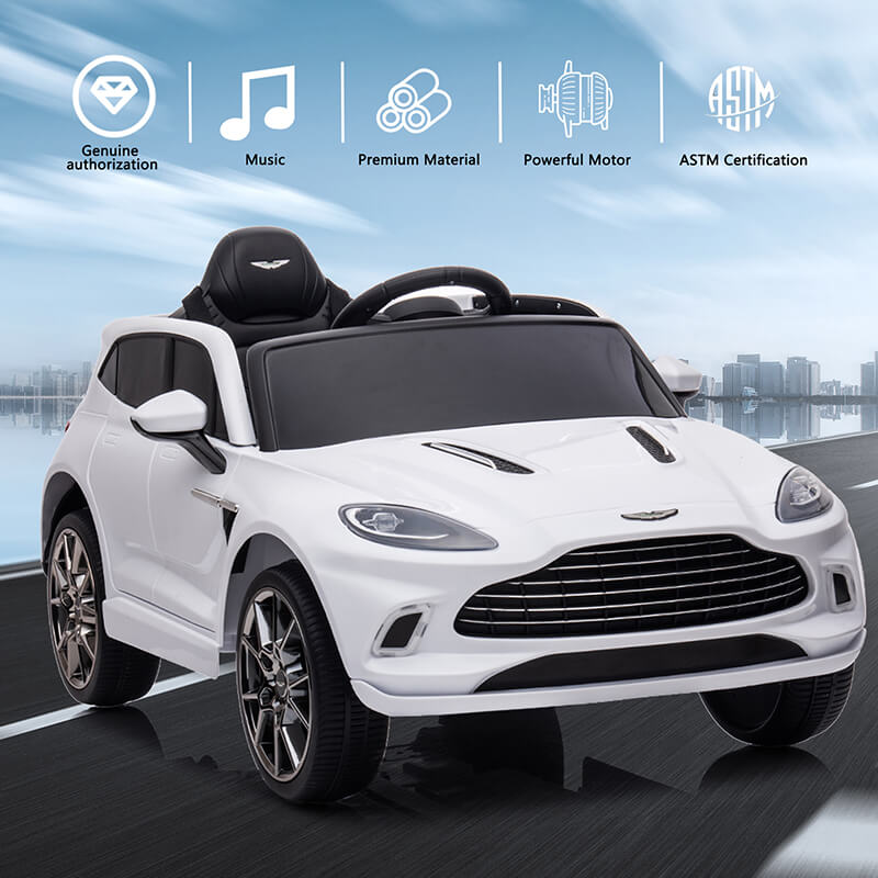 12V White Battery Powered Kids Ride-on Car - Aston Martin DBX