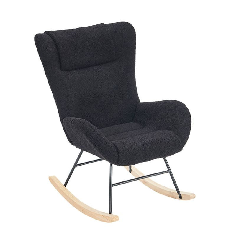 Chair with black teddy fabric