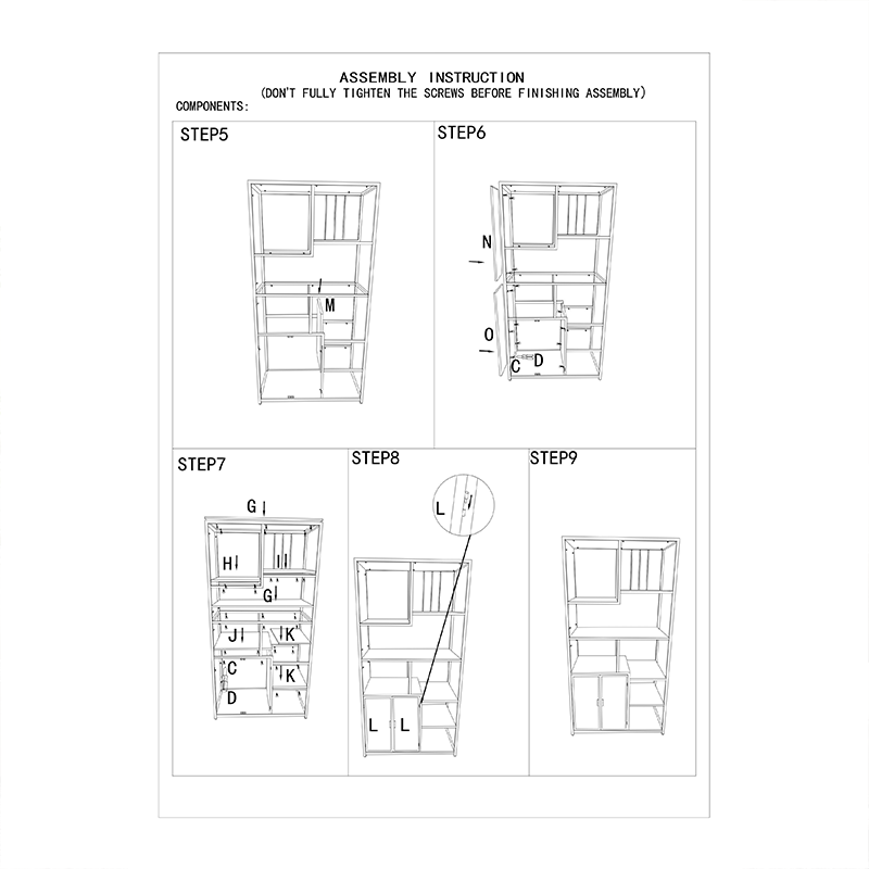 Multipurpose Metal & Wood Storage Bookshelf 