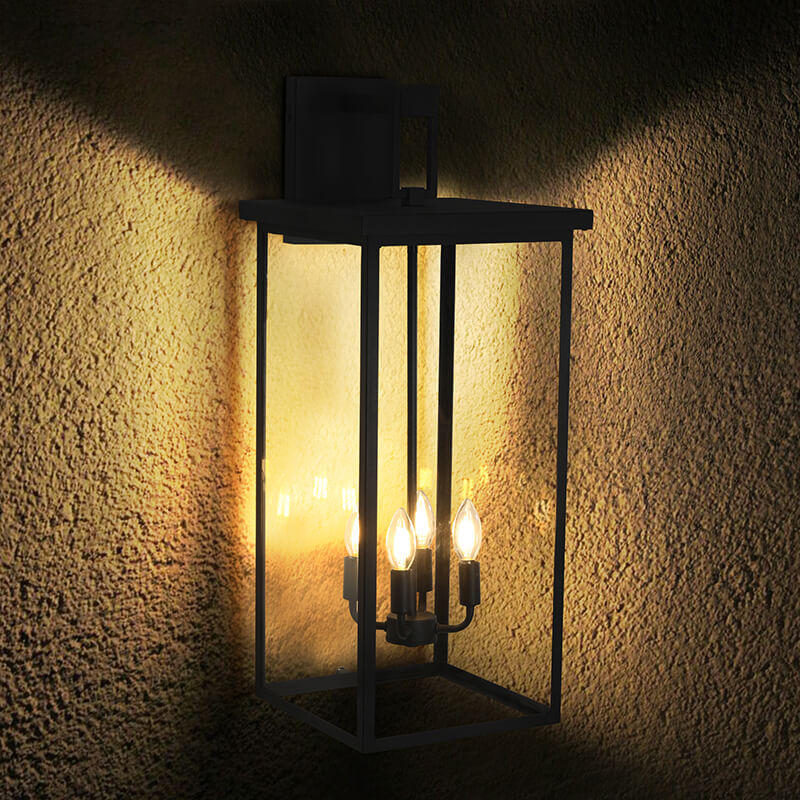 A lit lamp