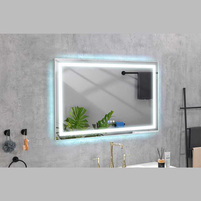 55" White Aluminum LED Bathroom Mirror