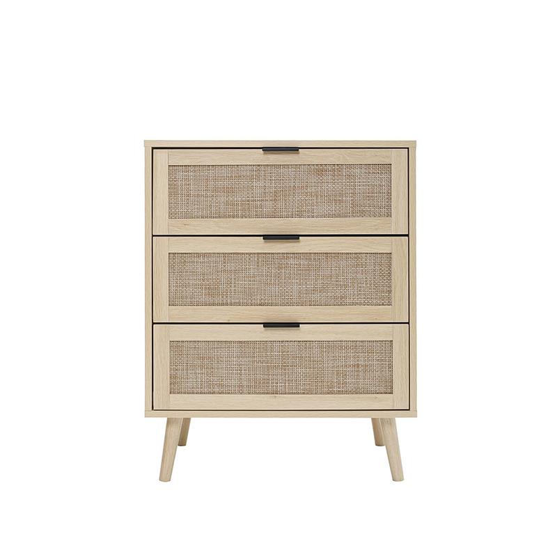 23.6" Natural Particle Board 3-Drawer Cabinet