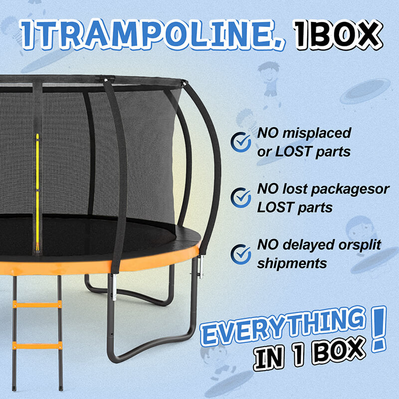 14FT Outdoor Big Trampoline With Inner Safety Enclosure