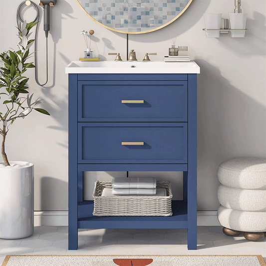 24'' Wooden Bathroom Vanity with Single Sink