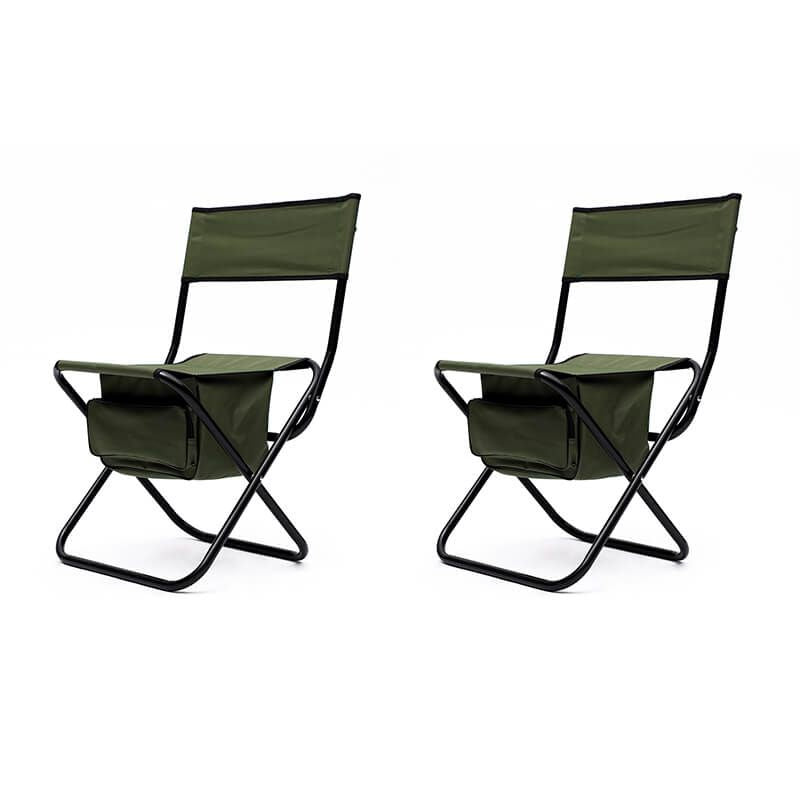 19.3" Green 2 Piece Folding Outdoor Chair With Storage Bag