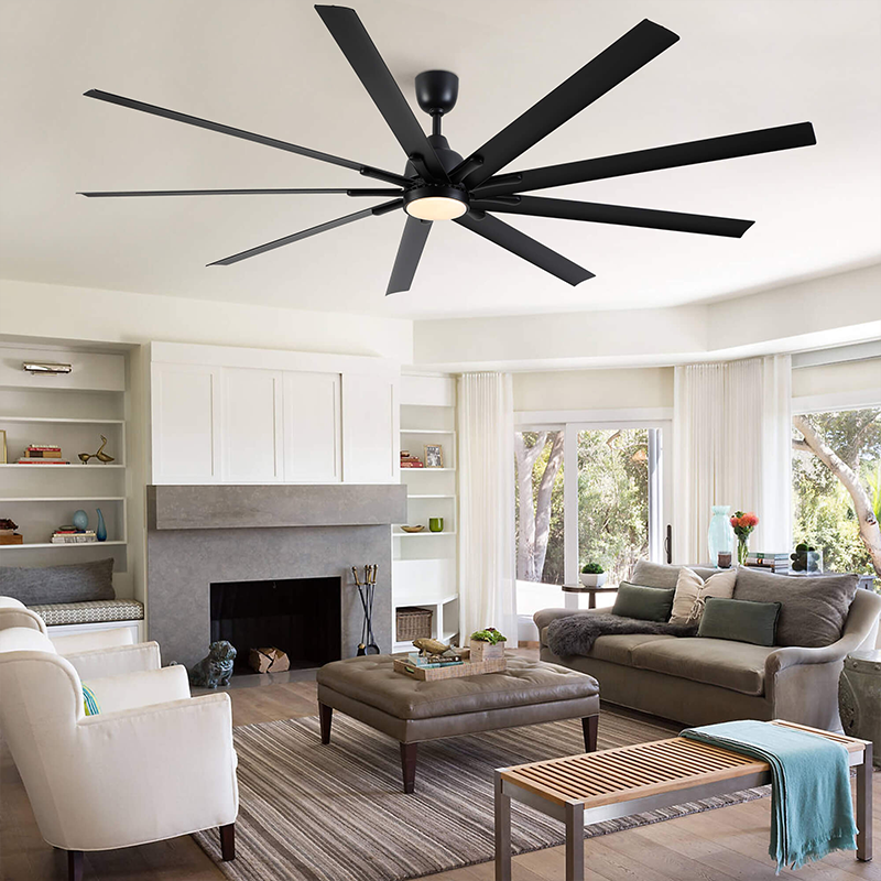 Large Black Aluminum Ceiling Fan