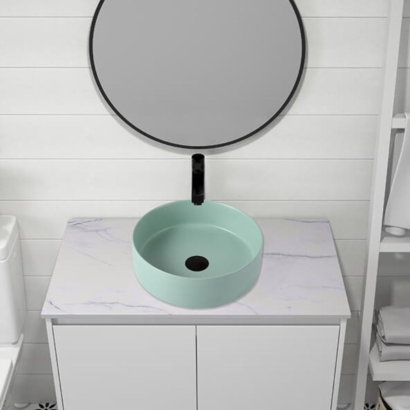 15.7 Modern Circular Green Countertop Bathroom Washbasin