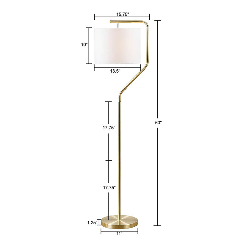 A dimension Image of a modern floor lamp