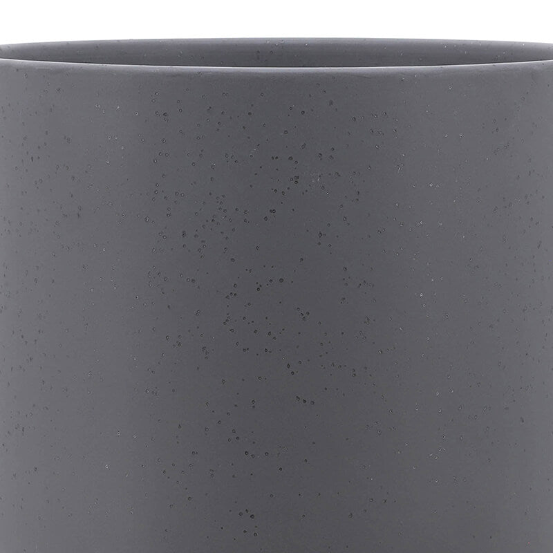 10" Modern Ceramic Gray Planter With Wooden Stand