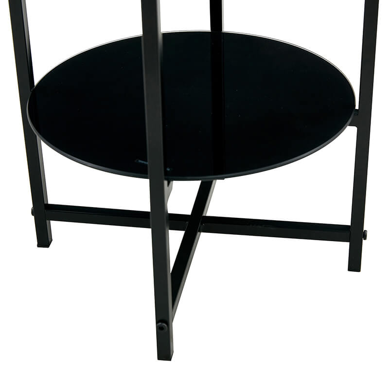 Bottom shelf black material 