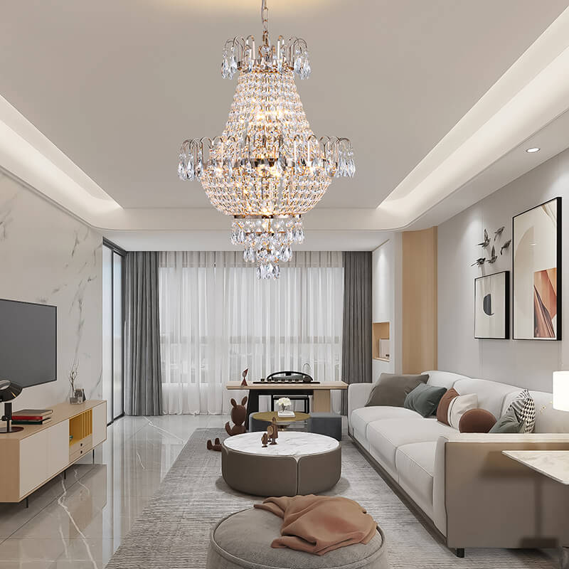  16.9" Contemporary Luxury Gold Ceiling Light Chandelier