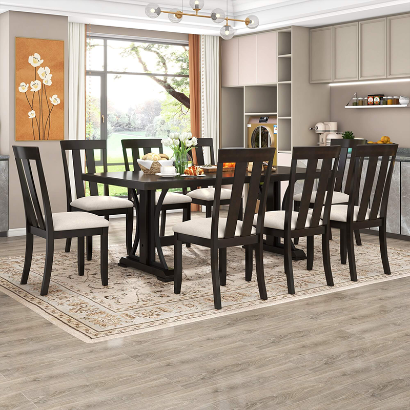 9-Piece Espresso Dining Table Set