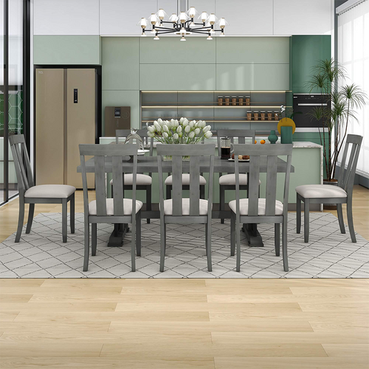  Retro Style Gray Dining Table Set