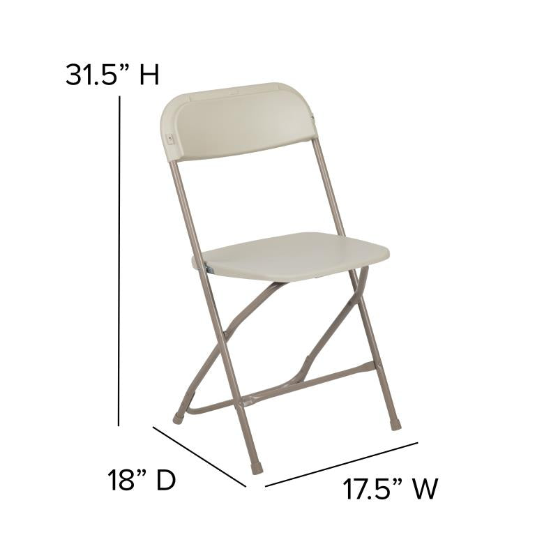 Beige Plastic Folding Chair