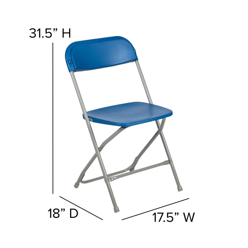 Blue Plastic Folding Chair